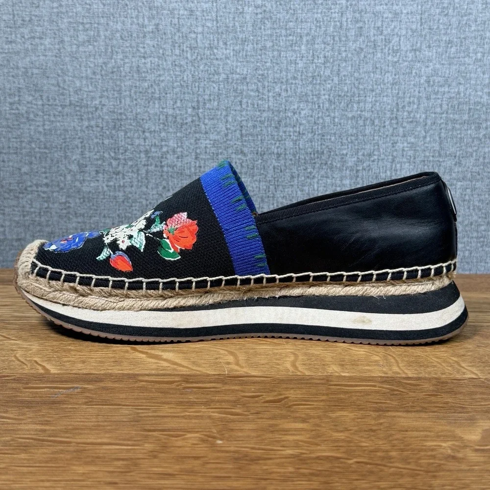 Tory Burch Daisy Flower Floral Slip On Espadrille Knit Sneaker Shoes Women's 8 M